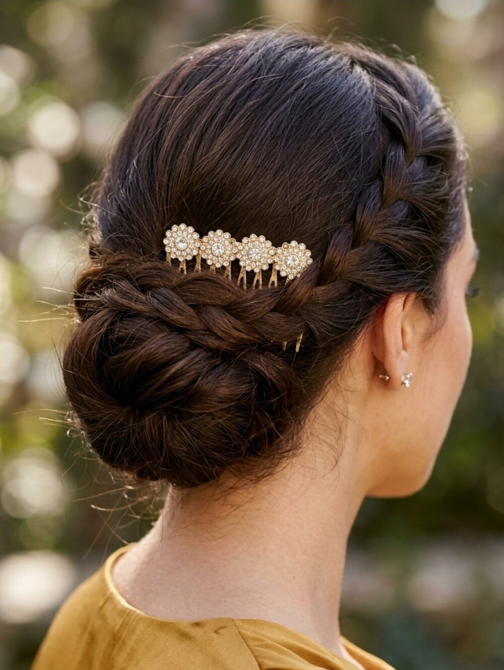 Gold Rhinestone Hair Comb - Women Accessories, Bridal Hair Comb
